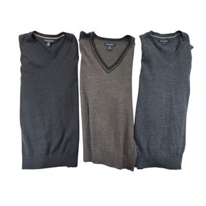 Banana Republic Sweater Lot Mens M Merino Wool V-Neck Pullover